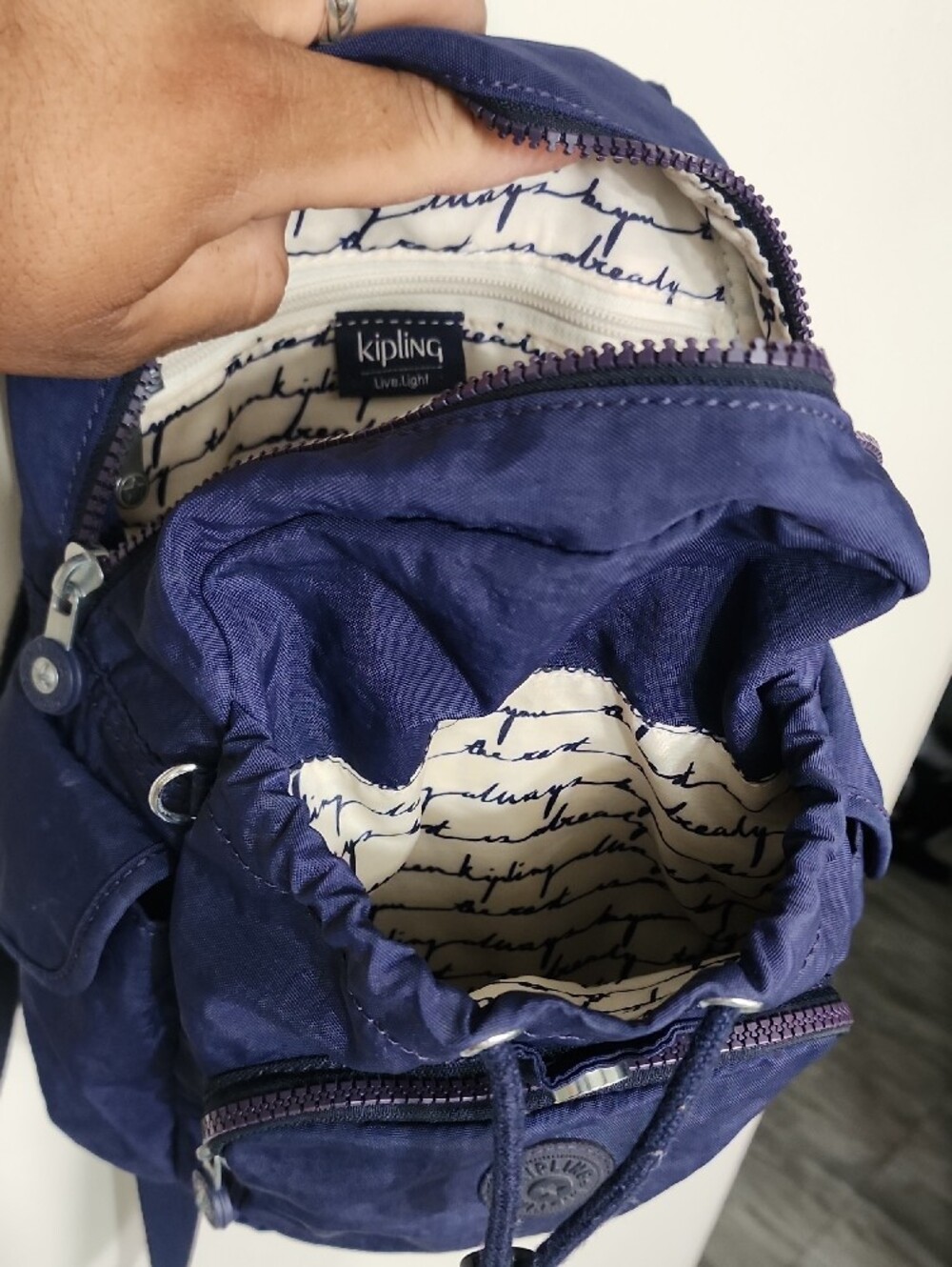 Kipling Navy Blue Mini Backpack - Picture 3 of 4